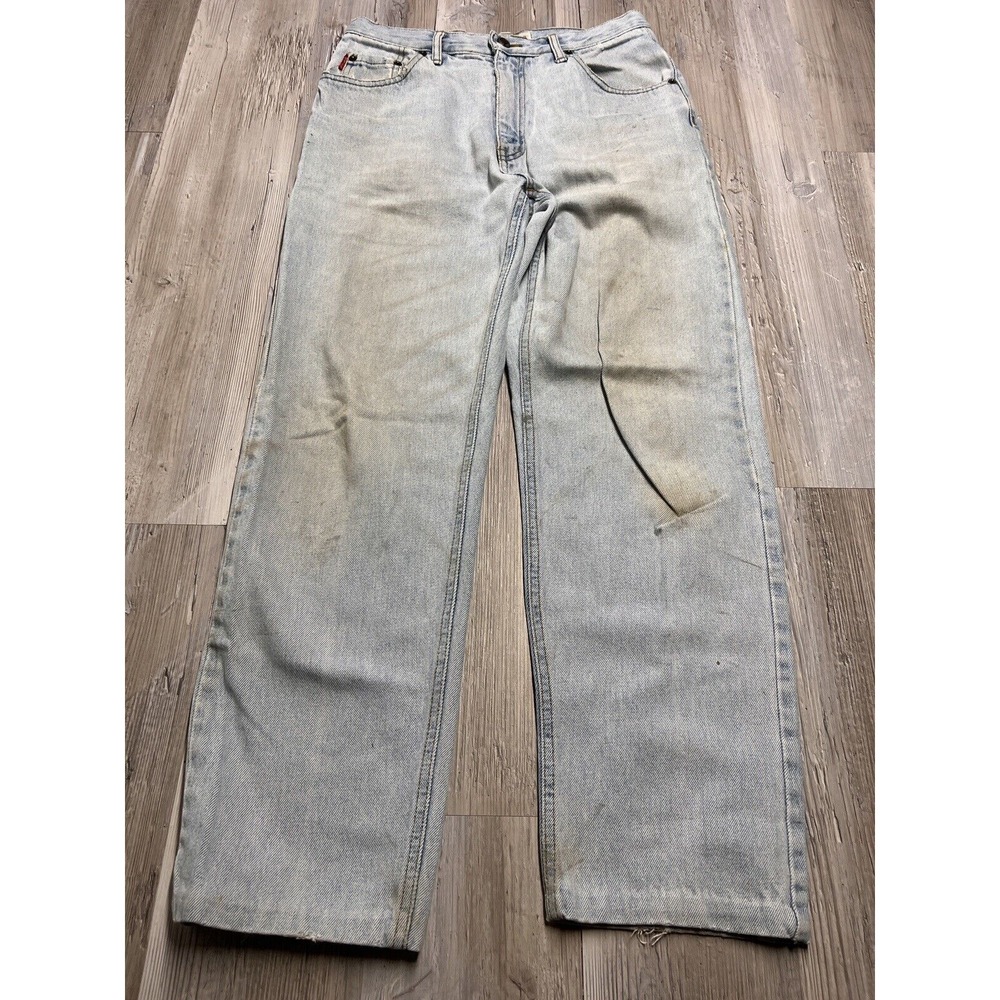 Vintage Bugle Boy Mens Lightwash Jeans Size 31x32 Distressed Denim Skater Grunge
